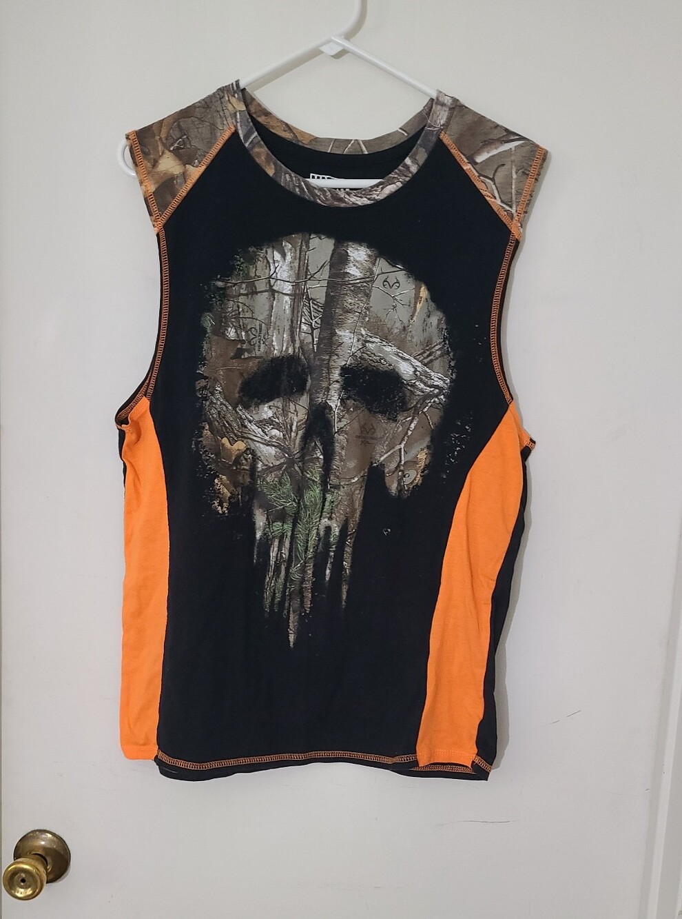 Punisher Realtree Camo Skull Graphic Tank Top Marvel Mens Large
